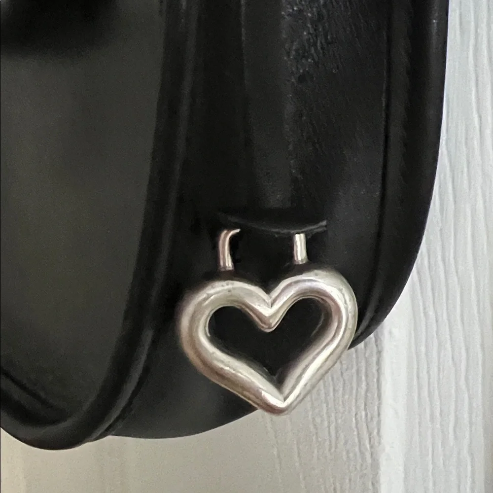 Brighton Black Leather Crossbody w/ Faux Alligator Trim